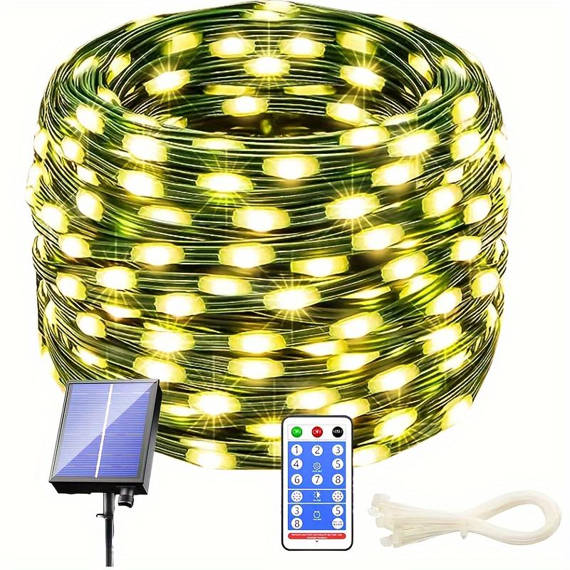 10-метровые солнечные рождественские огни, уличные рождественские огни, зеленый шнур, водонепроницаемые сказочные огни для рождественского украшения дома и двора