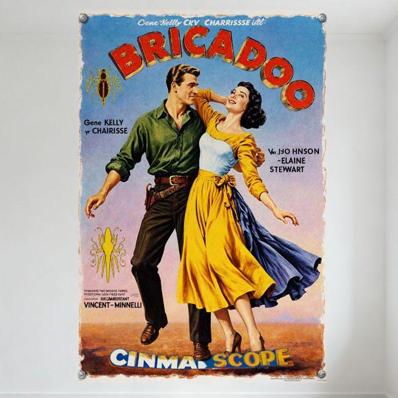 Bricadoo Vintage Movie Poster Cinemascope Gene Kelly Musical Tin Sign Retro Wall Art for Home Bar Cafe Man Cave Decor