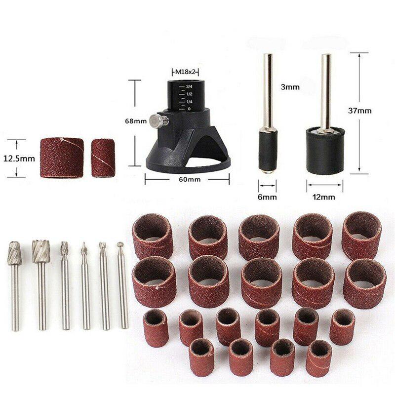 Lots Rotary Multi Tool Cutting Guide Hss Router Drill Bits Attachment Small Electric Grinding Sandpaper Combination Accessories