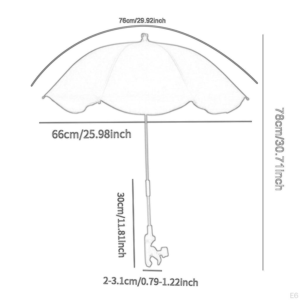Зонты для пляжного кресла, зонт для детской коляски, регулируемый зажим, регулируемый на 360°, устойчивый к разрывам для палубы