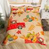 Thanksgiving Day Pumpkin King Queen Bedding Set Kids Cartoon Autumn Duvet Cover Fall Leaf Comforter Cover Polyester Quilt Cover
