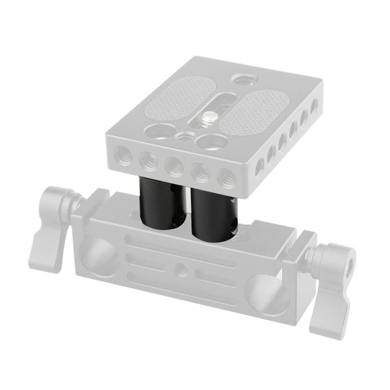 Pack of 2 Mounting Spacers Adjustable Aluminum Alloy 15mm Mini Tubes for Camera Height Adjustment with 1/4-20 Threads