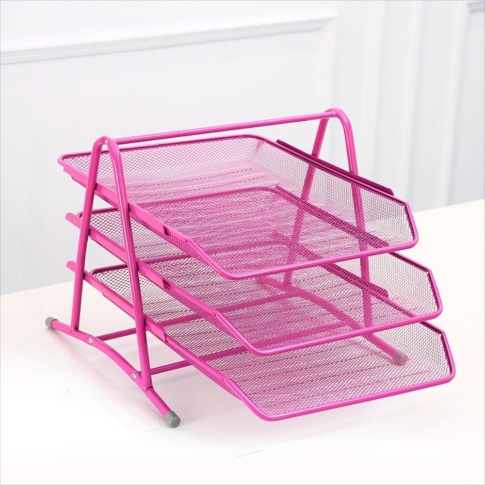 Wire Mesh Desktop Data Tray Metal Desk File Organize Stable Base Desktop Document Rack  Menu