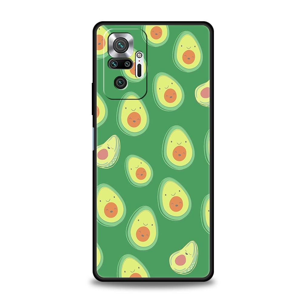 Cute Avocado Phone Case For Xiaomi Redmi Note 14 13 5G 10 11 12 Pro Plus 4G 14C 13C 12C 10C Black Cover