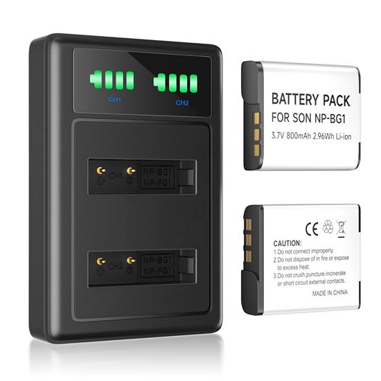 NP-BG1 Battery LED Dual USB Charger For SONY DSC-H3 DSC-H7 DSC-H9 DSC-H10 DSC-H20 DSC-H50 DSC-H55 DSC-H70DSC-W300 W210 WX10  HX5C W220 WX1 W170 H50