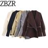 Za Autumn and Winter New Arrivals Women's Clothing Zr European and American Style Export Fashion Simple Versatile Belted Knitted Blazer