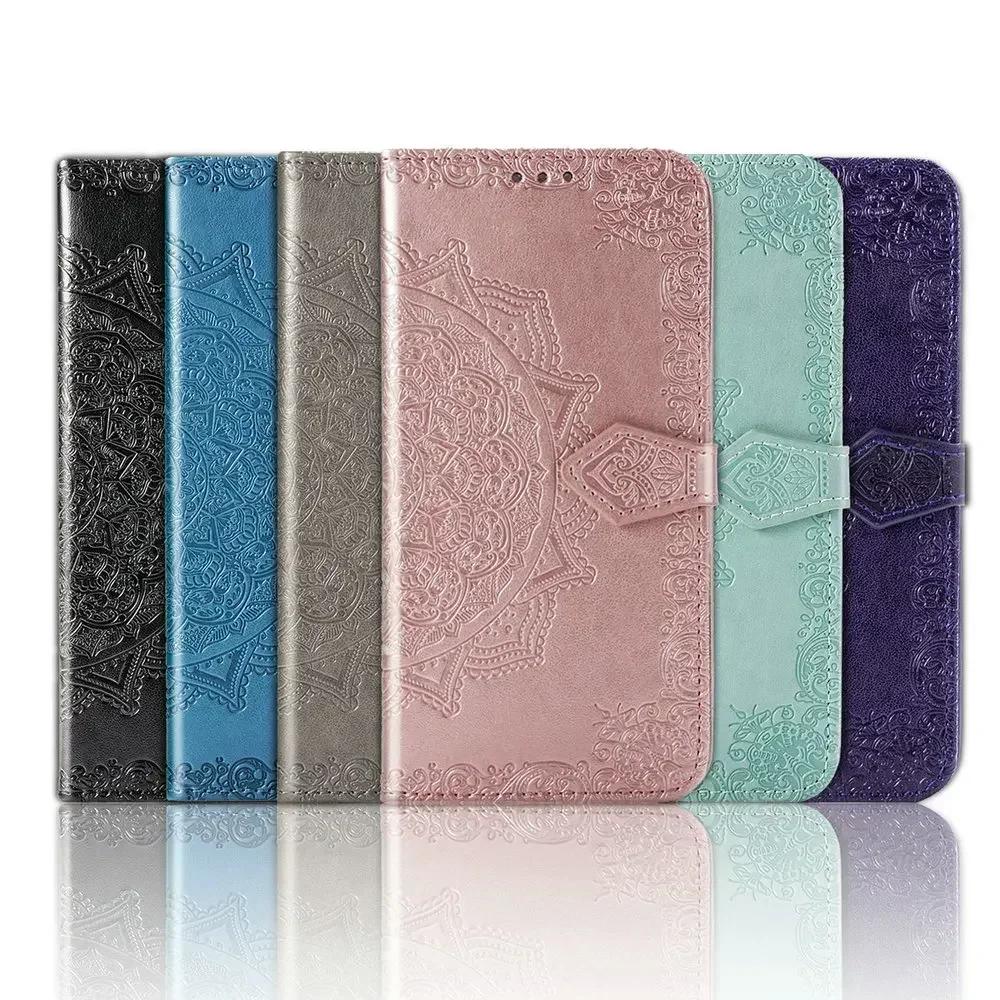 S25 S21 S 22 Ultra S23 S24 Мандала Кожаный Кошелек для Карт Чехол для Samsung S20 FE Чехол-Книжка Samsung Galaxy S22 Plus 25 S26 Чехол
