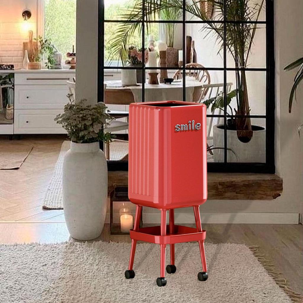 Современная большая мусорная корзина на колесиках без крышки для офиса, кухни, ресторана, ванной комнаты.