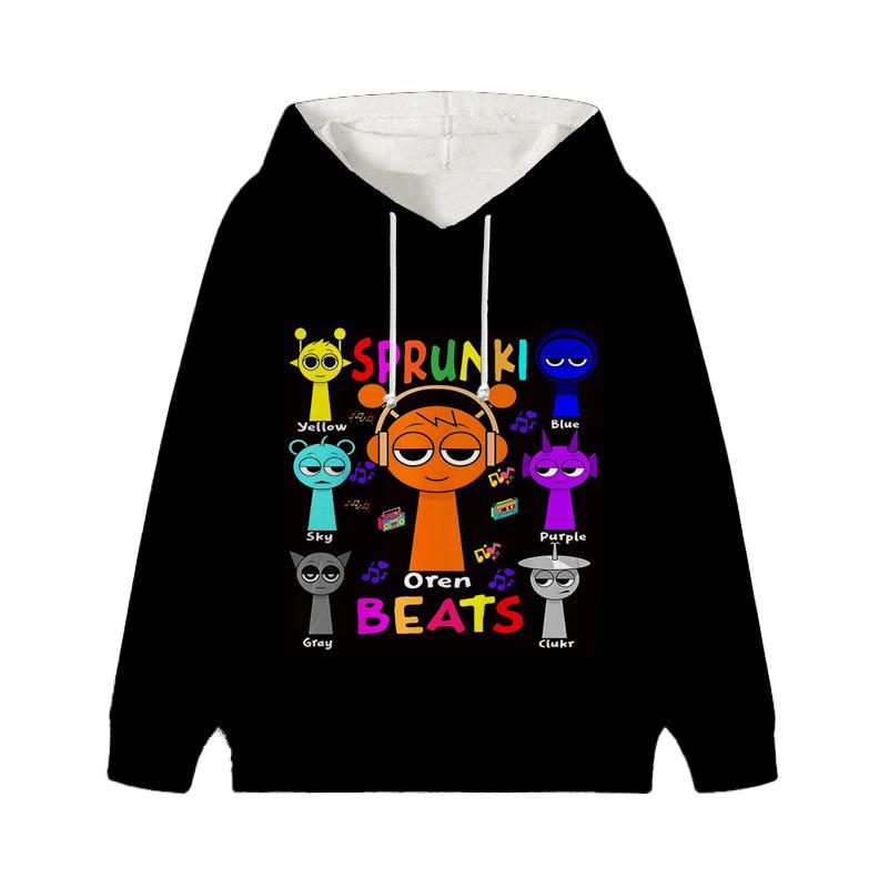 Sprunki Incredibox Hoodie Cartoon Game Children's Cute Children Autumn Sweatshirt Manga Clothes Kid Girl Boy Top Hoody Hoodies