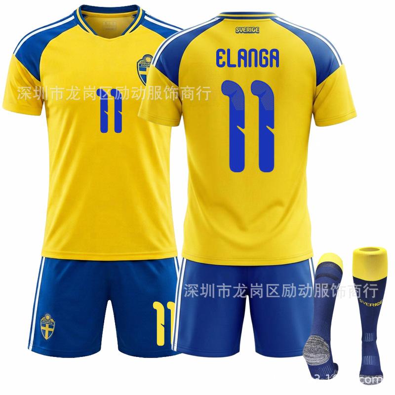 2526 No. 11 Elanga Sweden Home Jersey