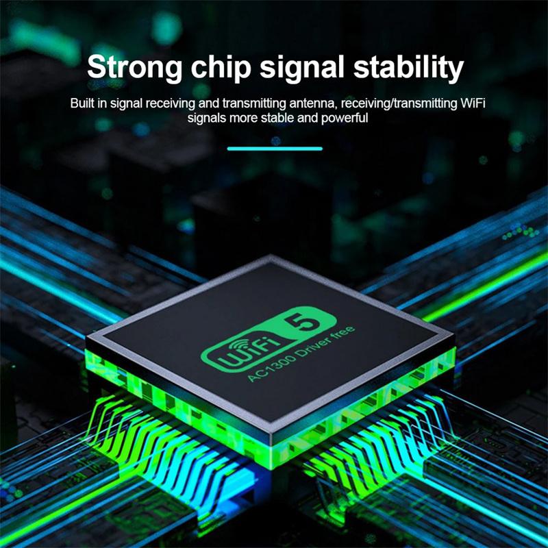 1300 Мбит/с USB Wifi адаптер двухдиапазонный 2.4G 5Ghz беспроводная сетевая карта Wi-Fi Dongle приемник сигнала для ПК Win7/10/11 драйвер бесплатно
