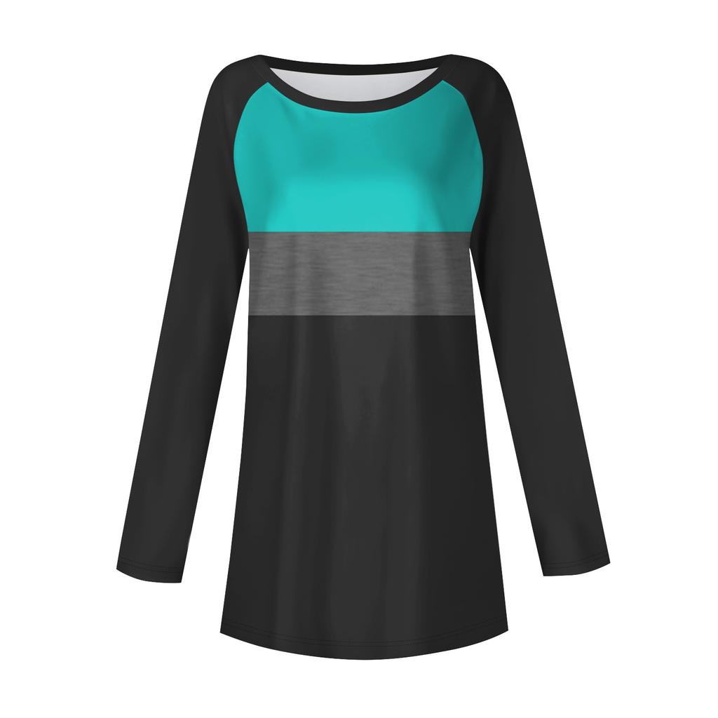 Женская негабаритная полосатая рубашка с длинными рукавами и круглым вырезом, полосатая футболка, верхний пуловер