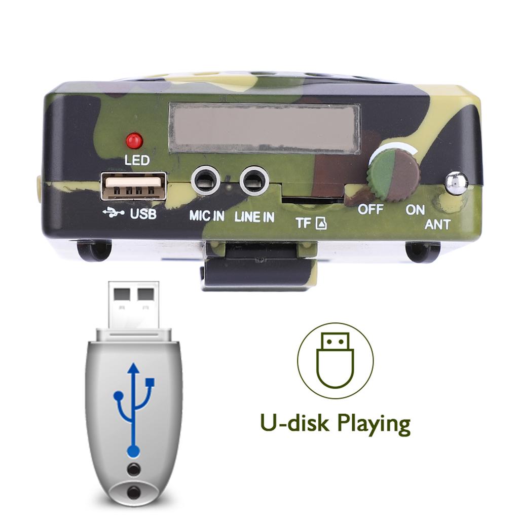 Camouflage Remote Control Outdoor Hunting Decoy Bird Caller Sound Speaker Voice Amplifier