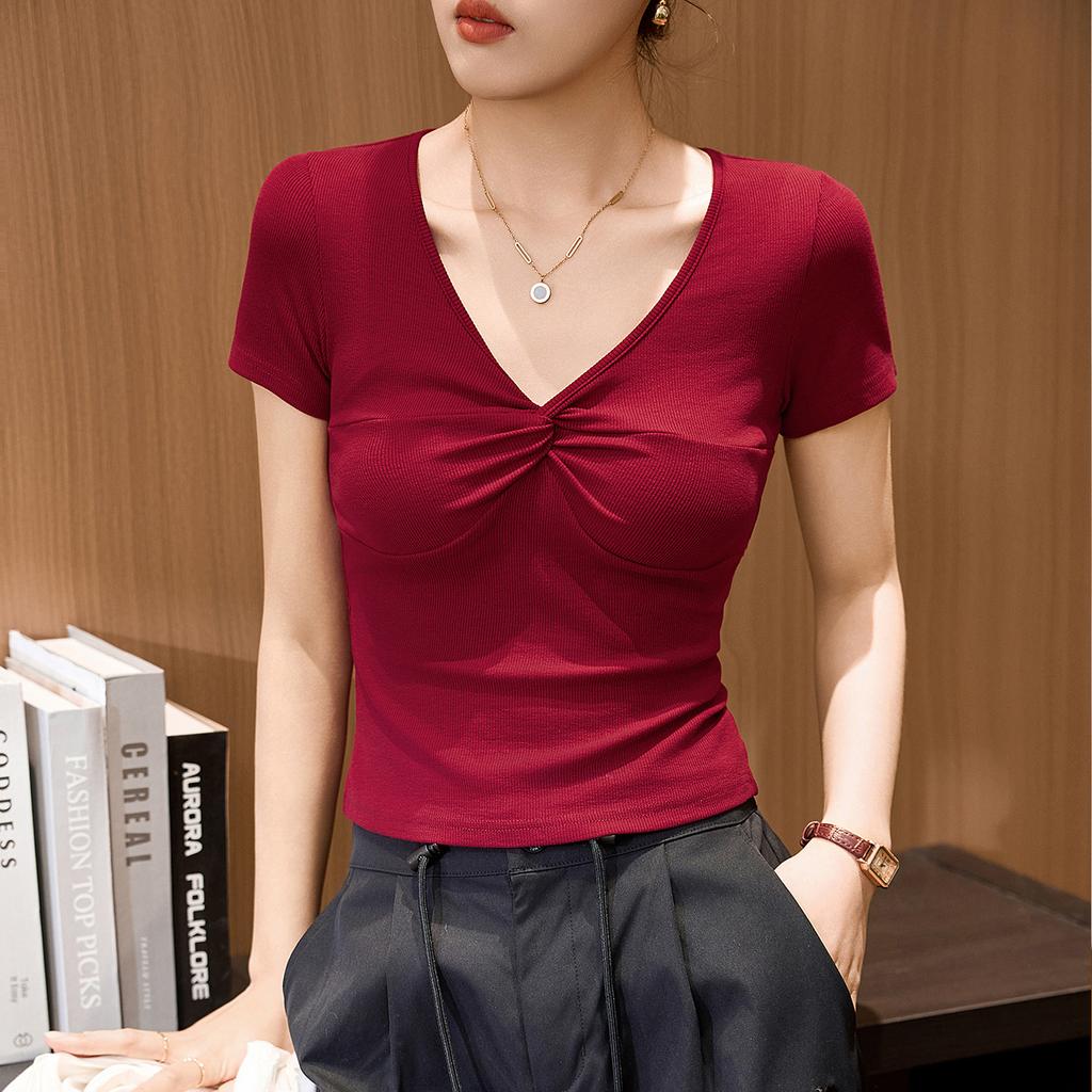 Футболка с рукавами женская с высокой талией, короткая, летняя, новая, нижняя часть рубашки, верхняя часть