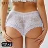 Женские кружевные шорты для мальчиков, 3 шт./компл. трусы с низкой посадкой S-XL, женское нижнее белье с цветочным принтом, сексуальные трусики, удобное нижнее белье