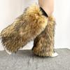 Women Furs Leg Warmer Winter Furry Long Boot Cuffs Fuzzy Shoe Cover Party Costume for Holiday Festival Performances Play