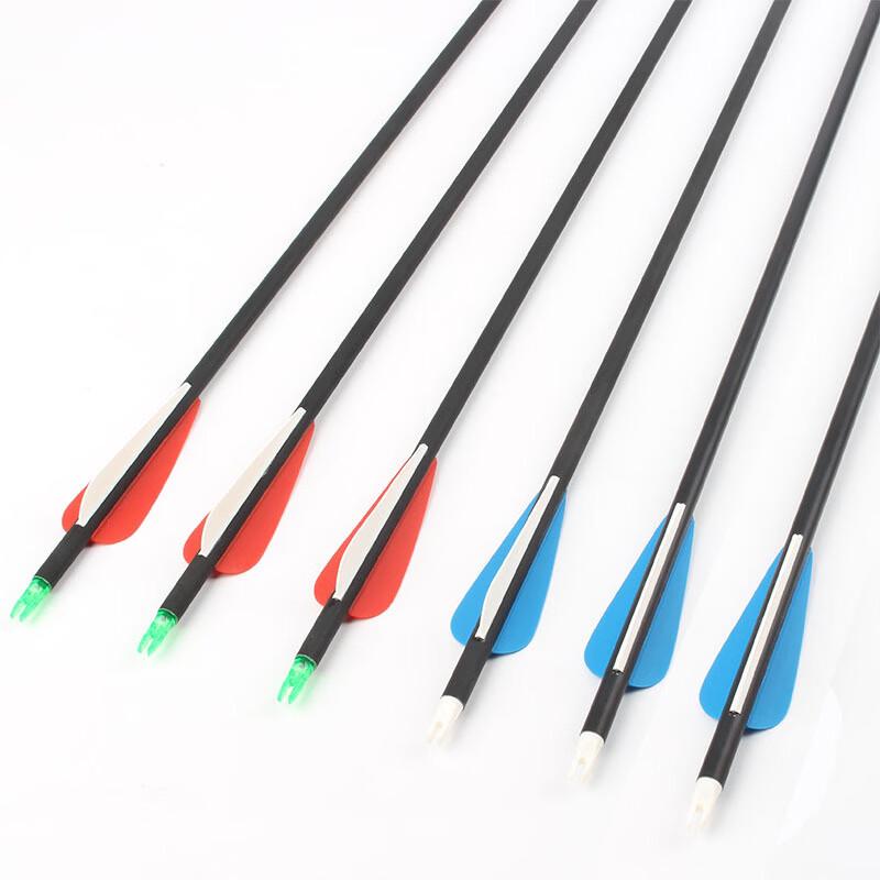 Junshi Mixed Carbon Archery Arrows with Detachable Tips (12-Pack)