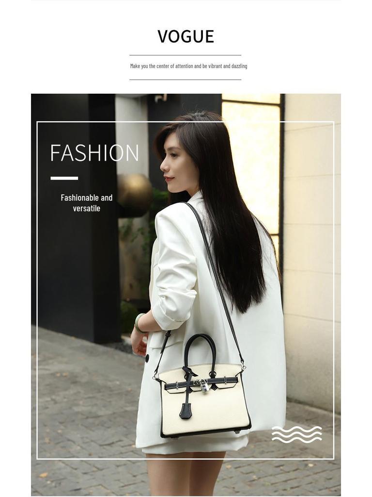 2025 Summer Women's Color Block Handbag - Trendy Platinum Shoulder & Crossbody Bag in European & American Fashion Style.