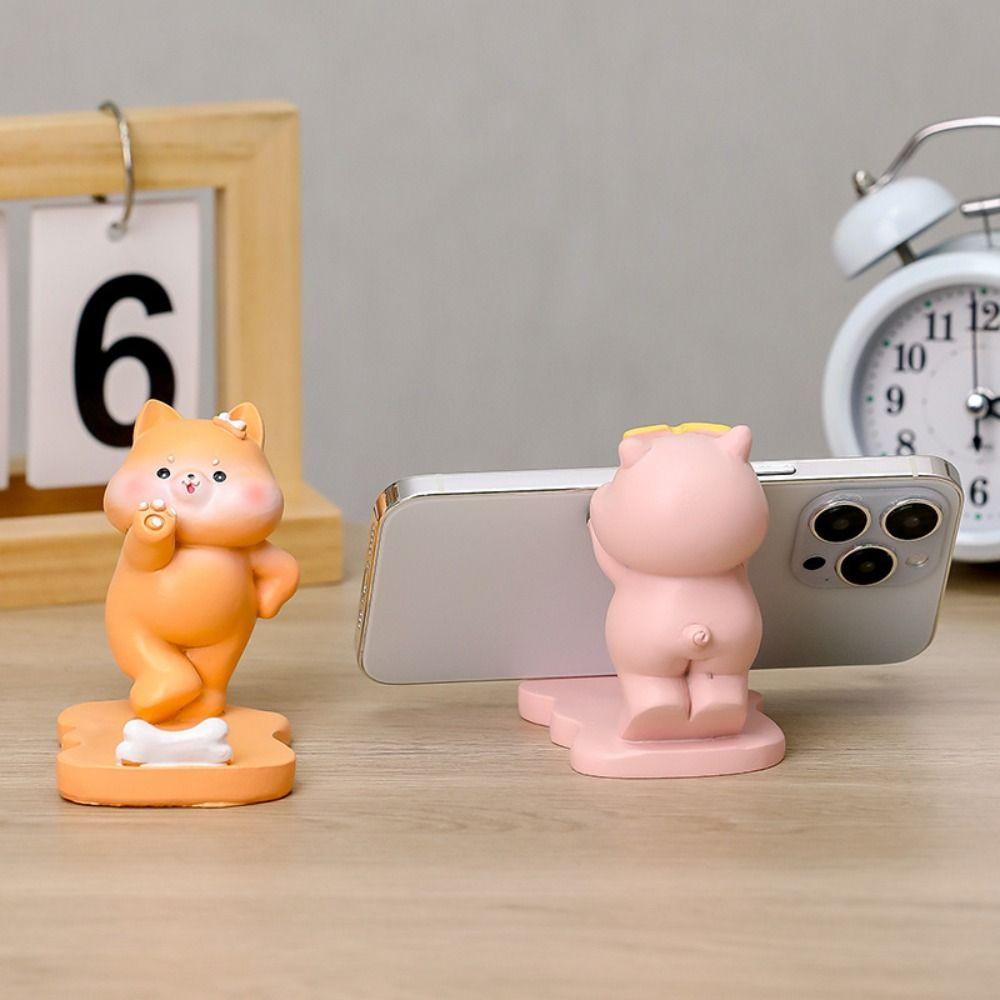 Resin Panda Mobile Phone Holder Cat Dog Panda Desk Lazy Bracket Mobile Phone Accessories