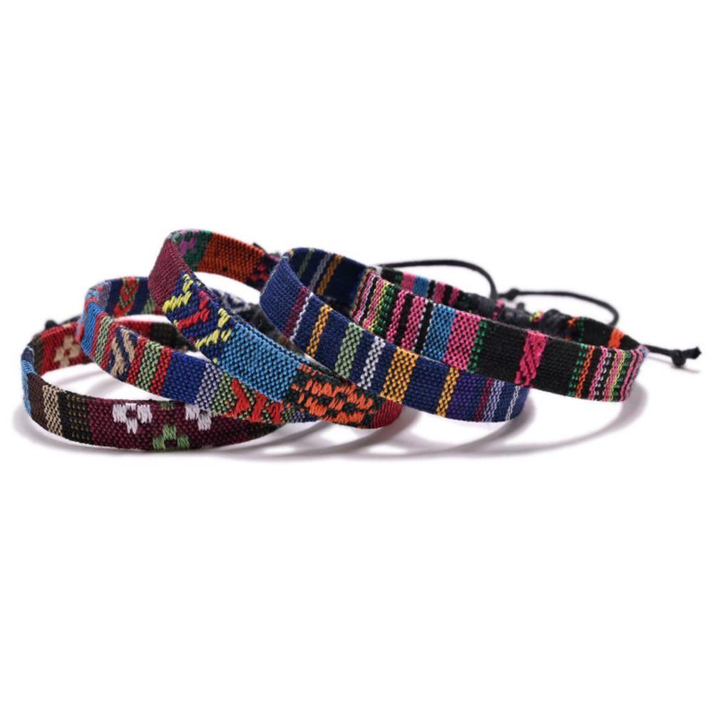 Multicolor Fabric Art Bracelet Ethnic Style Braid Bracelets Fashion Weave Bracelets  Unisex