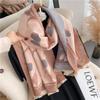New Tulip Flower Scarf Women's Imitation Cashmere Autumn and Winter Thickened Warm Dual-purpose Long Shawl