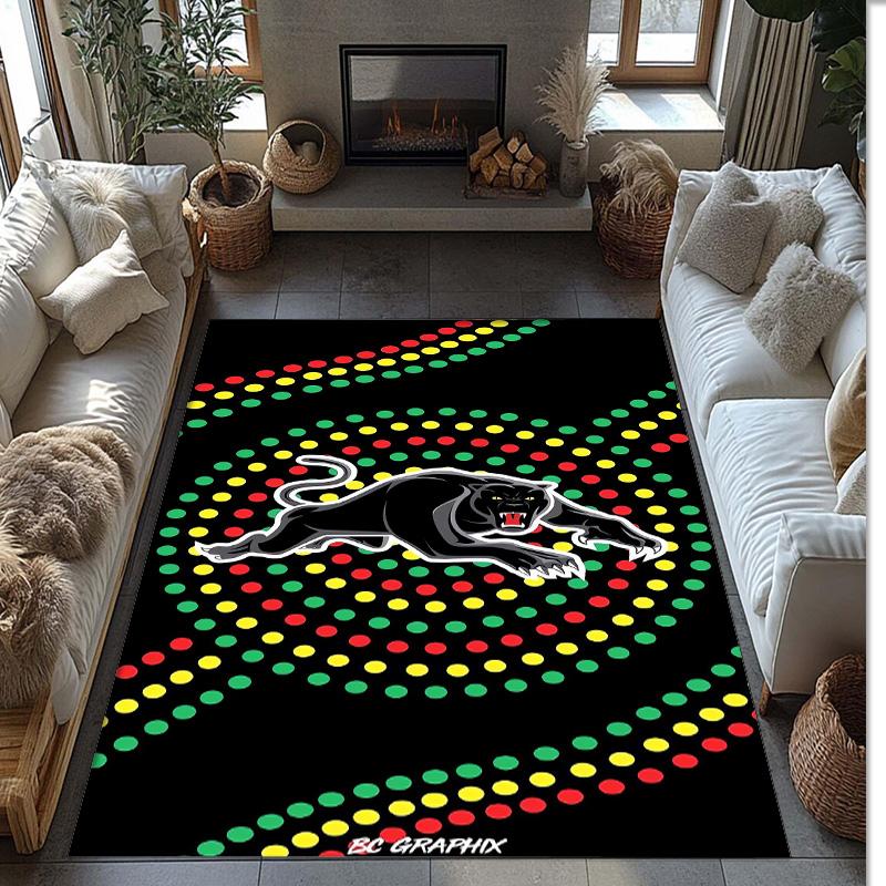 Penrith Panthers Crystal Velvet Carpet Soft Anti?Slip Floor Mat Comfortable Home Living Room Bedroom Decor Rug