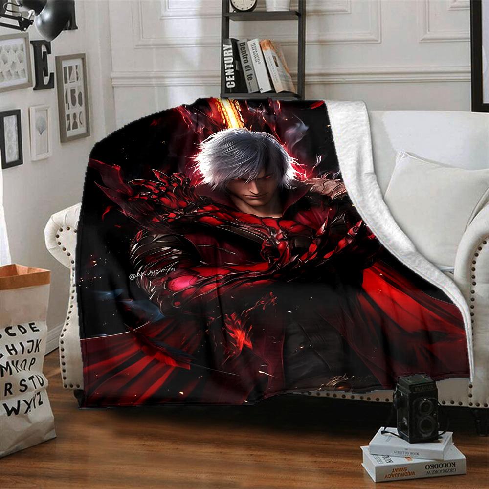 1 шт. Плед Devil May Cry Мягкий Теплый Всесезонный Плед для Дивана, Кровати, Машины, Офиса Яркий Красочный Дизайн, Прочный и Уютный Подарок