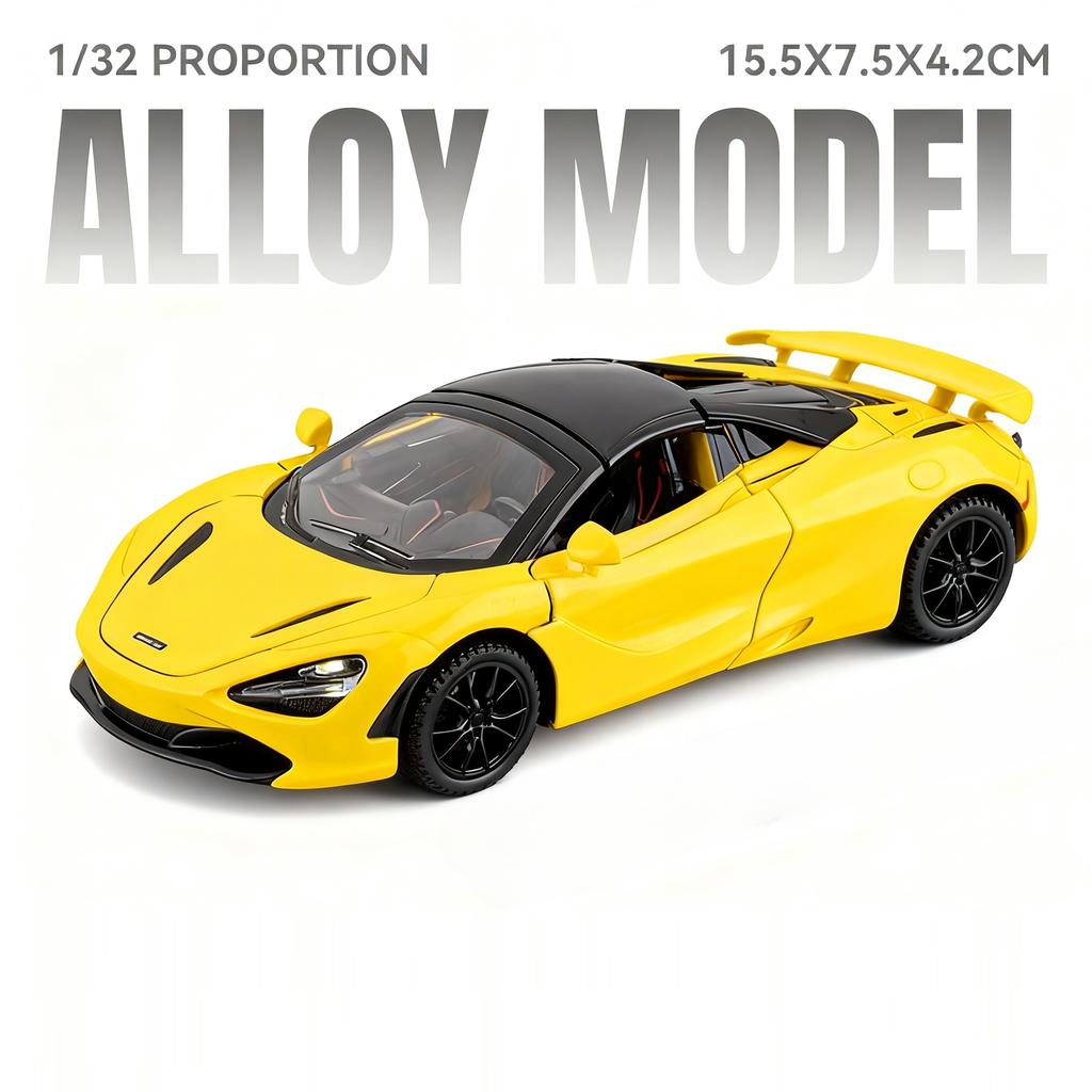 Масштаб 1:32 Revuelto 720S Модель спортивного автомобиля Игрушка Двери открываются Оттянуть Назад Звук Свет Модели суперкаров Подарки для детей