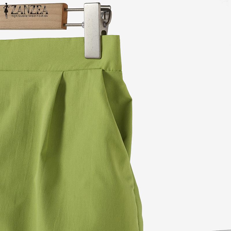 ZANZEA Женские принтованные майки и шорты, летние комплекты из двух частей