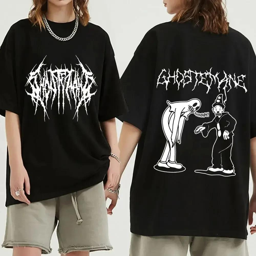 Ghostemane Double Sided Print T-Shirt Oversized Men 100 Cotton Tshirt Fashion Women Hip Hop Metal Gothic Rock T Shirt Streetwear