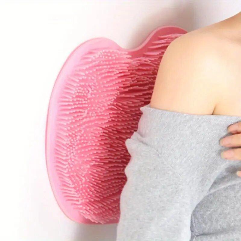 1PC Bathing Tool Bath Massage Foot Scrubber Mat Silicone Non-Slip Back Rubbing Foot Massage Bath Brush Exfoliating with Suction Cup Wash Body