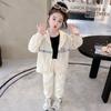 Girls' Suit Casual Sports  Hooded Windbreaker  Wear Children's Sportswear Spring and Autumn Simplicity  Two-Piece Suit