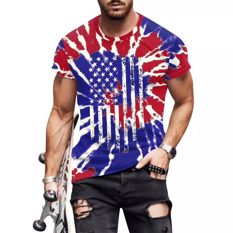 Летняя мужская футболка с принтом национального флага, круглый вырез, короткий рукав, повседневная свободная рубашка с коротким рукавом, футболки мужские