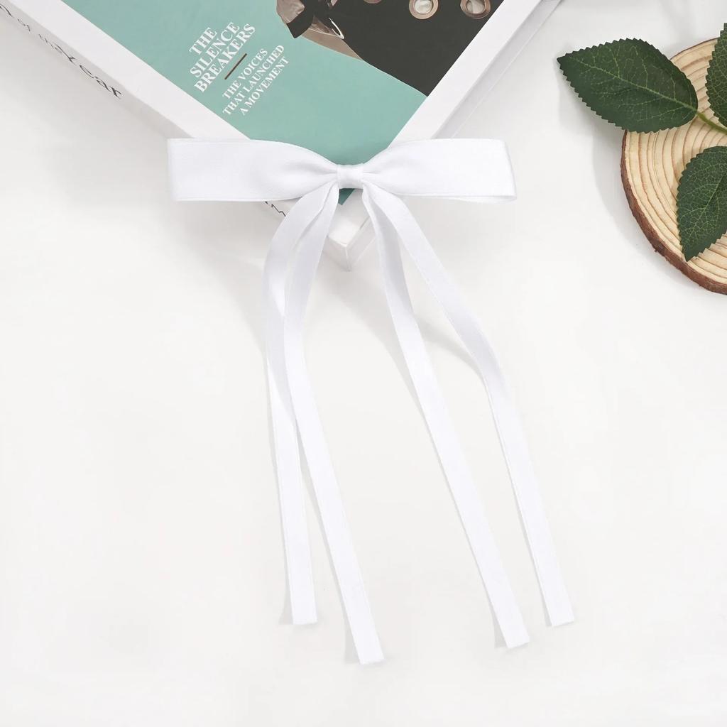 Sweet Bow Ribbon Hair Clips Elegant Women Girls Long Ribbon Hairpin Daily Party Gifts Wedding Jewelry Fashion Style Accessories