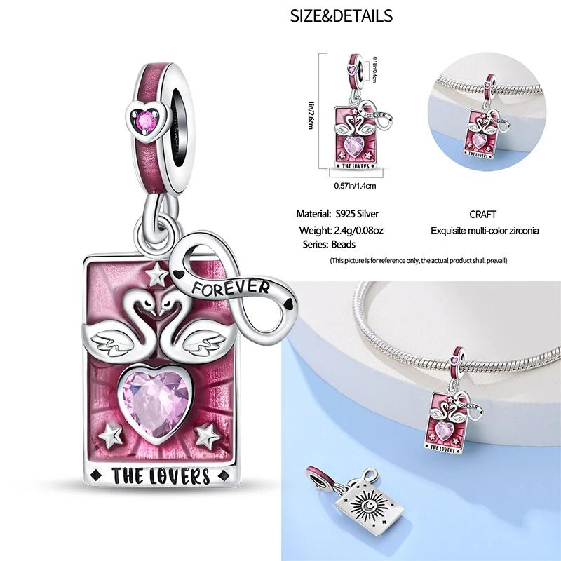 100% Медь Изысканные Карты Таро Браслет Подвески Кроваво-Красный Огненный Змей Роза Шармы Бусины Сделай Сам Украшения Для Женщин