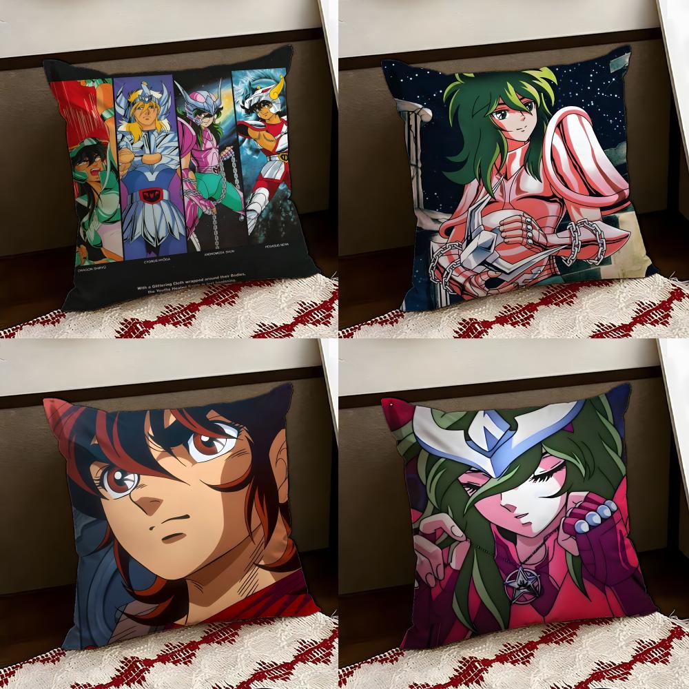 Аниме Saint Seiya Наволочка Двусторонняя Мягкая Прочная Подушка Чехол для Дома Автомобиля Многоцелевое Использование для Ежедневного Комфорта