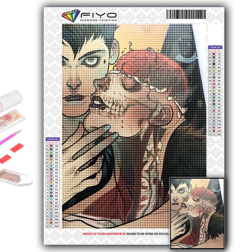 5D DIY Алмазная картина Японский стиль Иллюстрация Вышивка крестом Алмазная художественная вышивка Мозаика Домашний деко