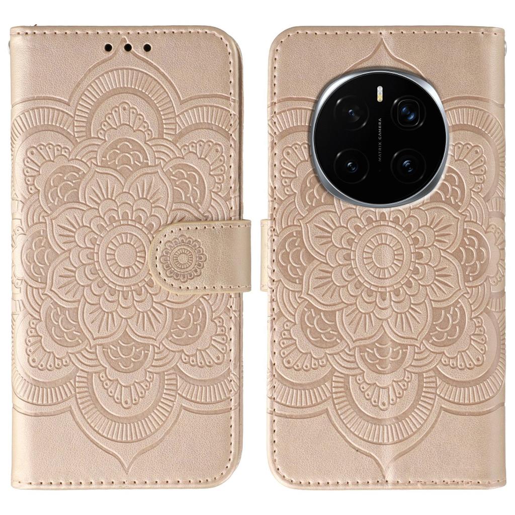 For Honor Magic7 Pro 5G Case PU Leather Mandala Imprinted Design Wallet Phone Cover