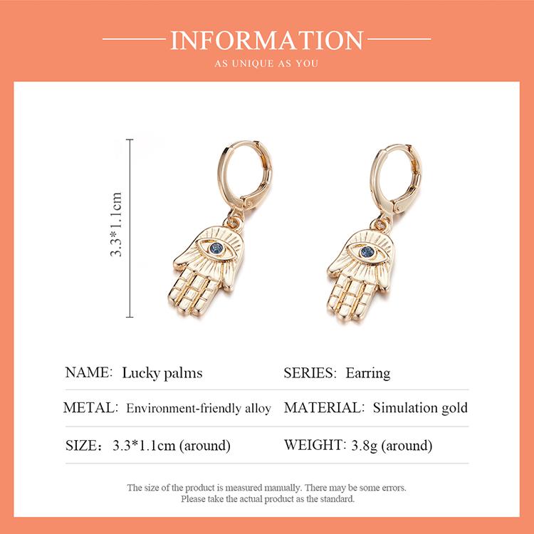 Bisaer Exquisite Shining Lucky Palms Stud Earring for Ladyies High Jewelry