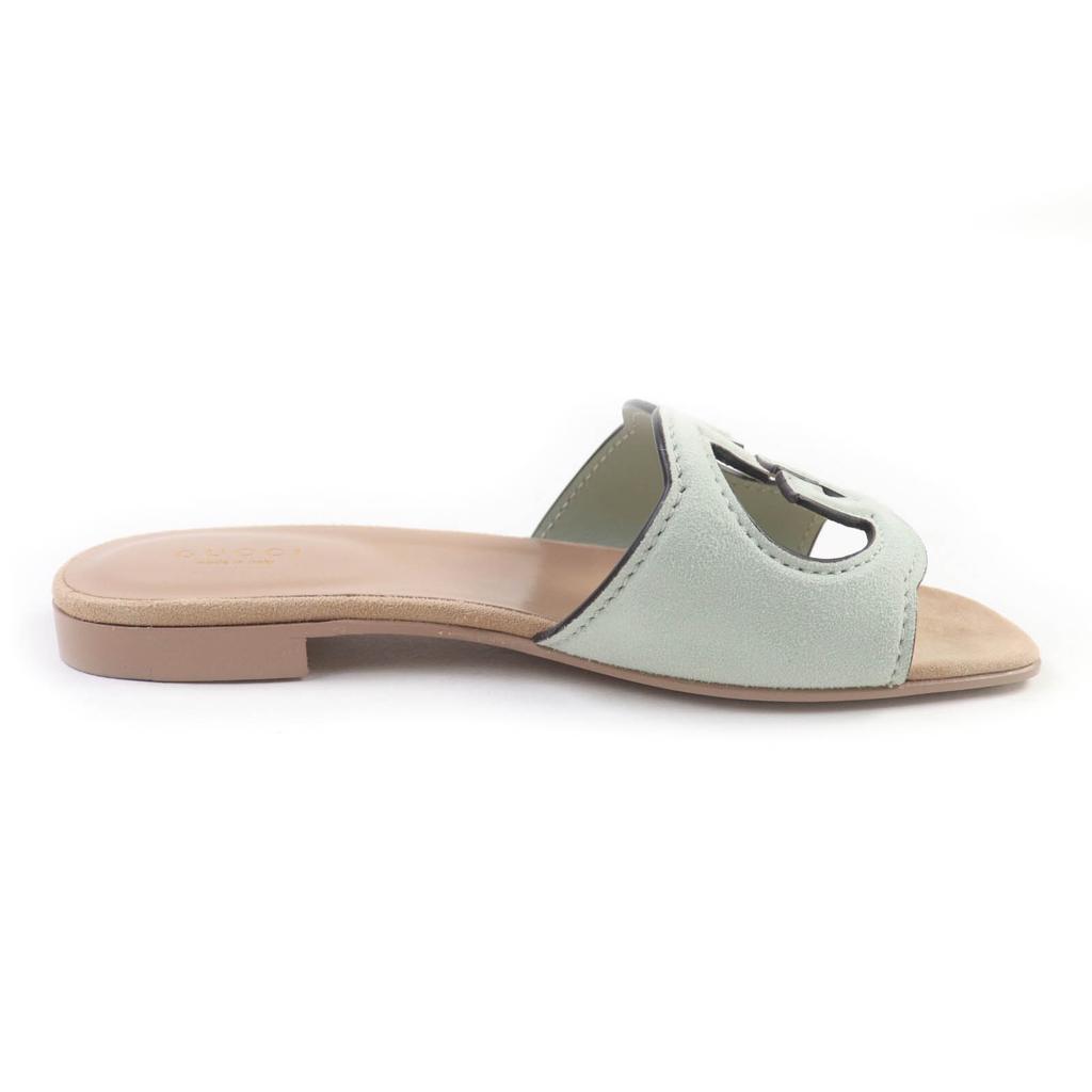 GUCCI Sandals Interlocking G Mint green Suede leather Women 36 Used