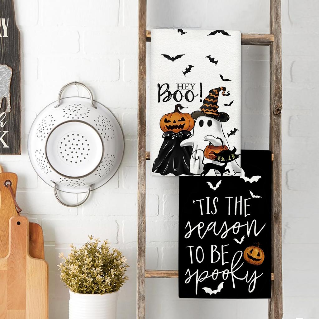 Cross-border Hot-selling Halloween Microfiber Towel Digital Printing Towel Dish Towel Kitchen Decoration