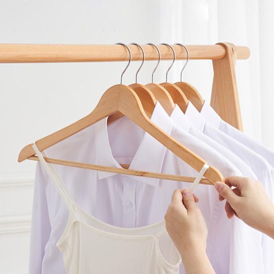 5Pcs Wood Hangers Sturdy Durable Space-Saving Clothes Hanger with Metal Hooks Closet Organizer Home Supply