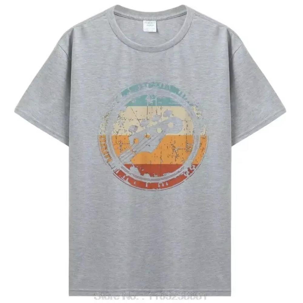 Винтажная футболка с изображением головы бас-гитары для басиста и бас-гитариста, графическая уличная футболка из хлопка для подарков на день рождения, летняя футболка