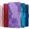 Emboss Lace Flower Leather Flip Case For Huawei P30 P40 Lite E P Smart Z Plus Y5P Y6S Y7P Honor 9X 9A 9C 9S 10i 10 10X 20 Lite Soft Wallet Book Cover