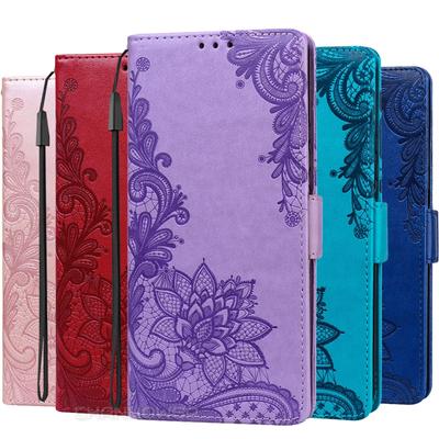 Кожаный флип-чехол с тиснением, кружевом и цветами для Huawei P30 P40 Lite EP Smart Z Plus Y5P Y6S Y7P Honor 9X 9A 9C 9S 10i 10 10X 20 Lite, мягкий чехол-бумажник для книги