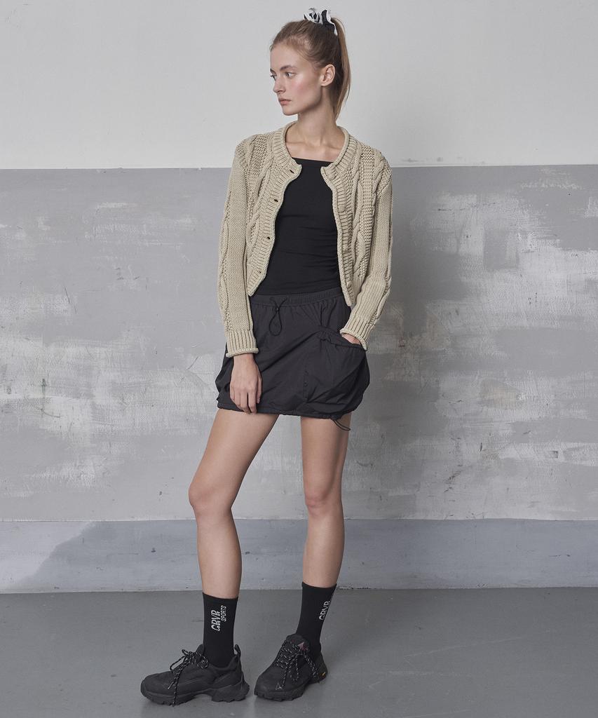 GROVE Grvr Sports_Frill Banding Skirt_Black