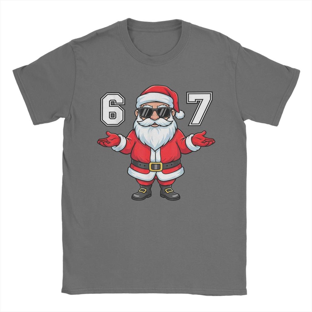 Crazy  6 7 Christmas Six Seven Meme T-Shirt Men Crew Neck 100% Cotton T Shirts  Short Sleeve Tees 4XL 5XL 6XL Clothes