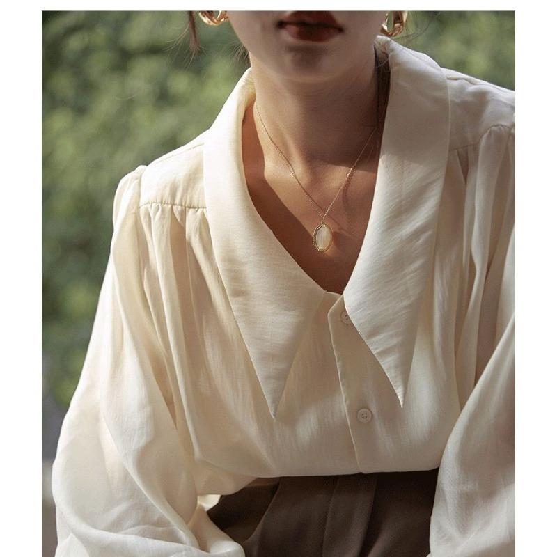 Винтажные элегантные шифоновые блузки Y2K, женские рубашки в стиле «старые деньги» с пышными рукавами, шикарная офисная одежда с v-образным вырезом, повседневные сексуальные сетчатые топы