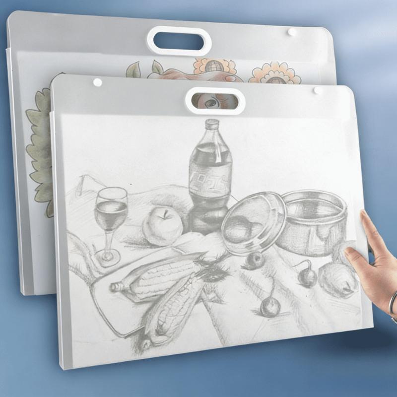 A2/A3 Art Manuscript Storage Book, Sketch Collection Storage Clip, Handle Design, Large Capacity for Convenient Storage