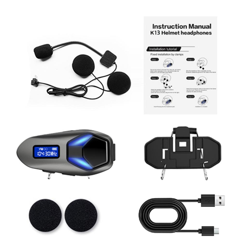 Шлем BT гарнитура с поддержкой FM-радио, двусторонняя связь, RGB подсветка, IP65 влагозащита для мотоцикла, велосипеда